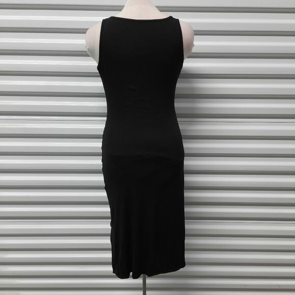 Women's Dress Size Large Black Sleeveless Ruched Stretch Bodycon Sexy Night Out - Picture 5 of 10